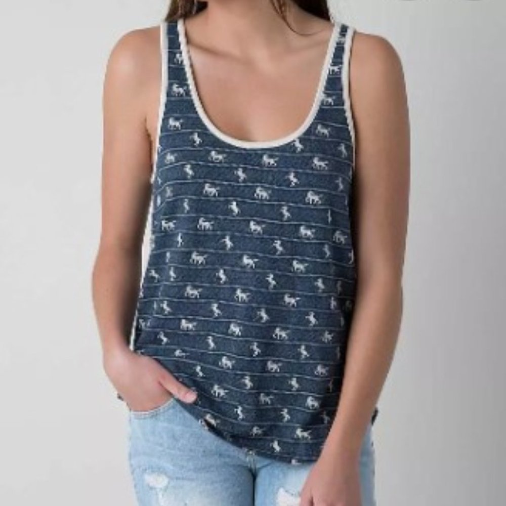 OBEY Laurence 100% cotton knit tank top with HORSE graphic women's size medium